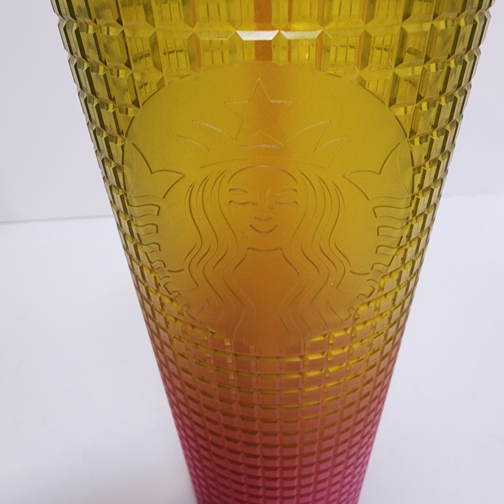 Starbucks Lemon Pink Gradient Cold Cup Tumbler 24 fl oz - Picture 3 of 5